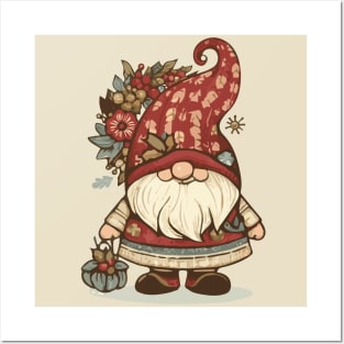 Cottagecore Santa Gnome Posters and Art